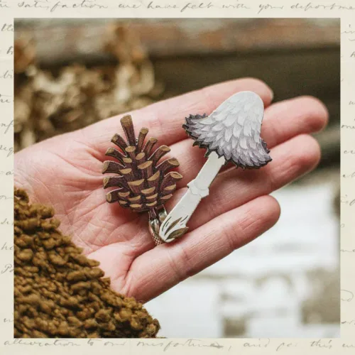 Брошка "Чернильный гриб"